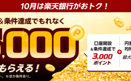 楽天銀行の最大35,000pt、平均残高100万円なら実際は6,000pt